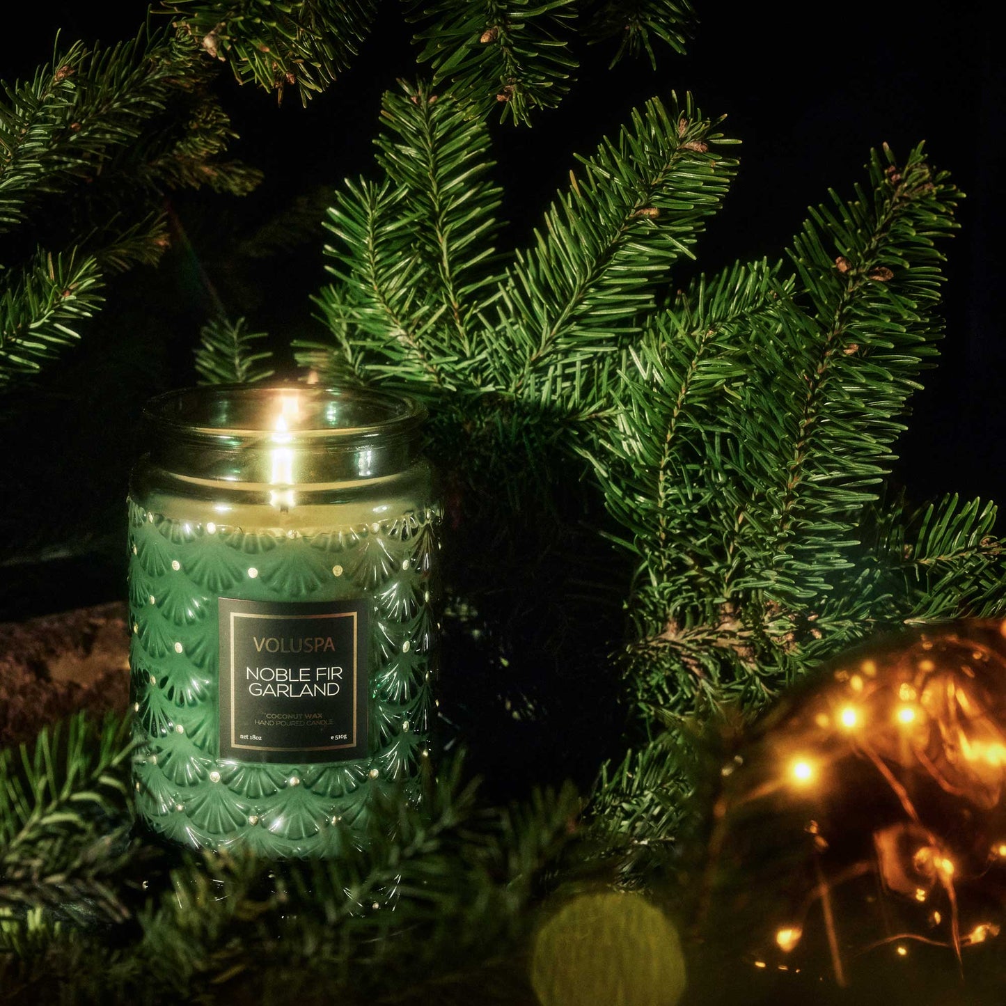 Noble Fir Garland - Large Jar Candle