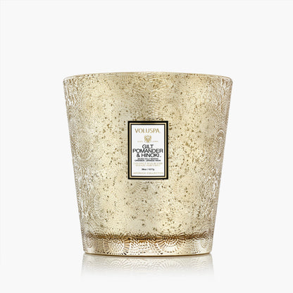 Gilt Pomander & Hinoki - 3 Wick Hearth Candle