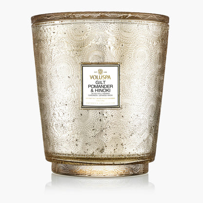 Gilt Pomander & Hinoki - 5 Wick Hearth Candle