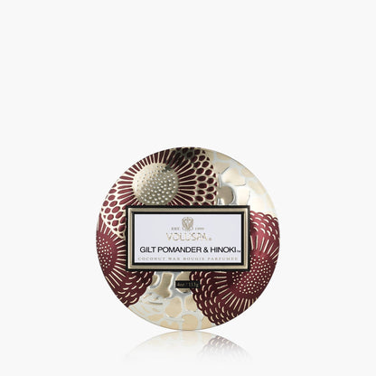 Gilt Pomander & Hinoki - Mini Tin Candle